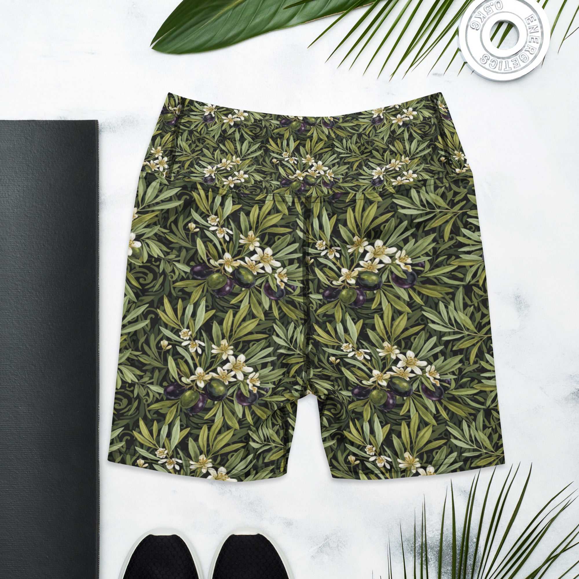 Olive Branch Botanical Yoga Shorts | GearBunch