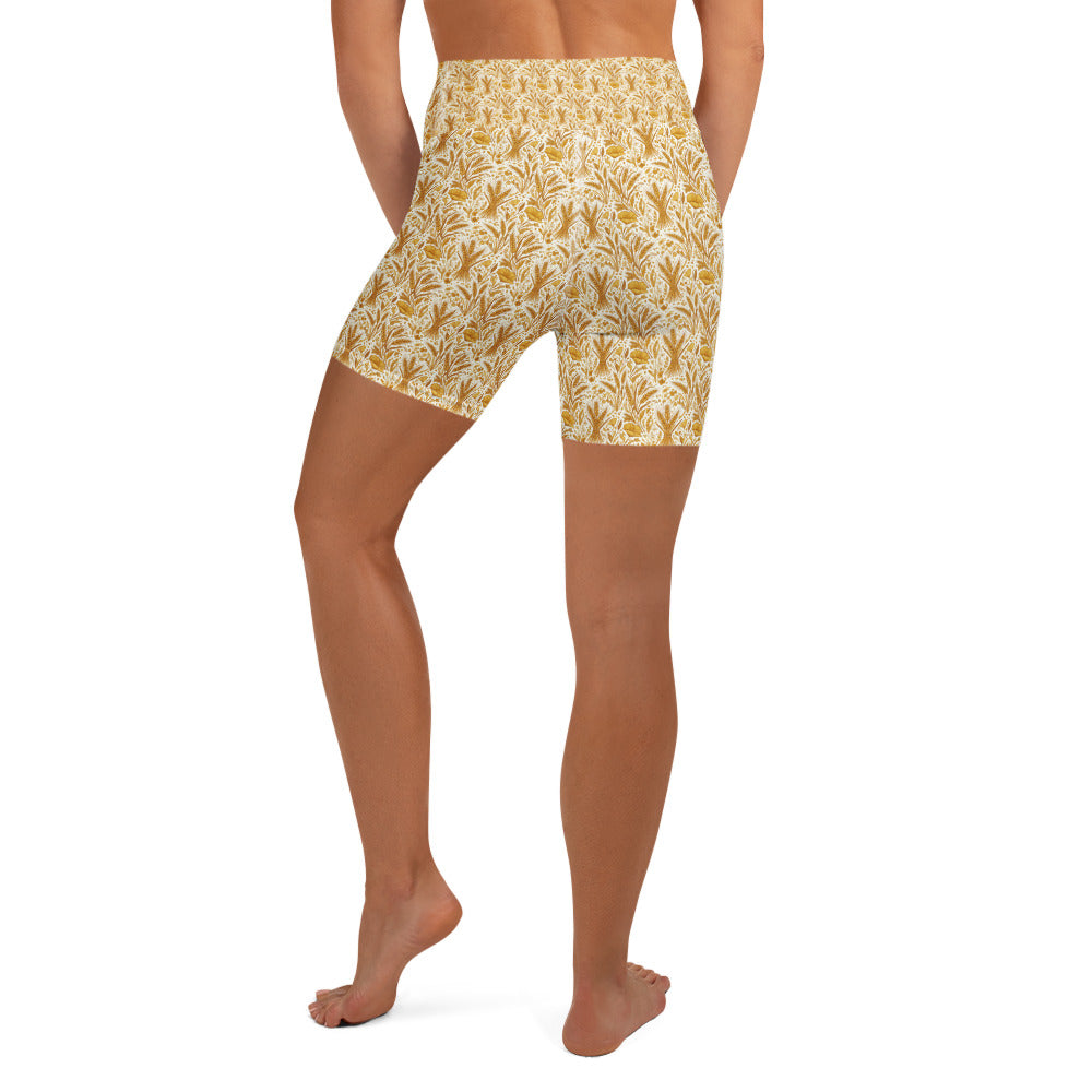 Wheat Field Harvest Yoga Shorts | GearBunch