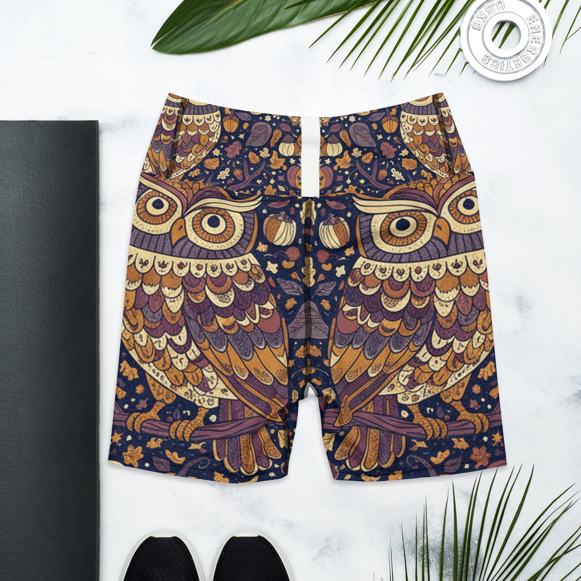 All Hallows Eve Owl Yoga Shorts | GearBunch