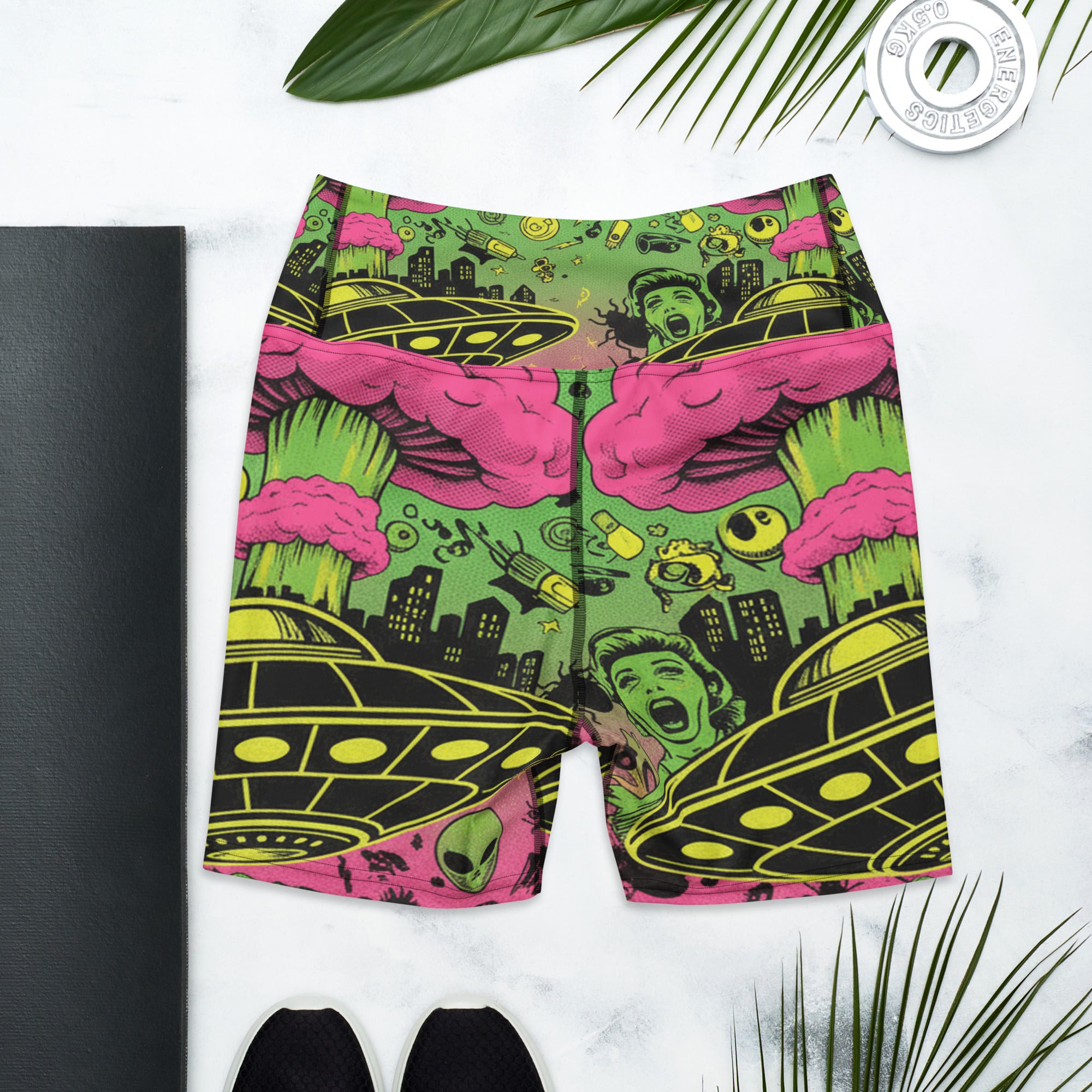 Drive-In Horror B-Movie Yoga Shorts | GearBunch