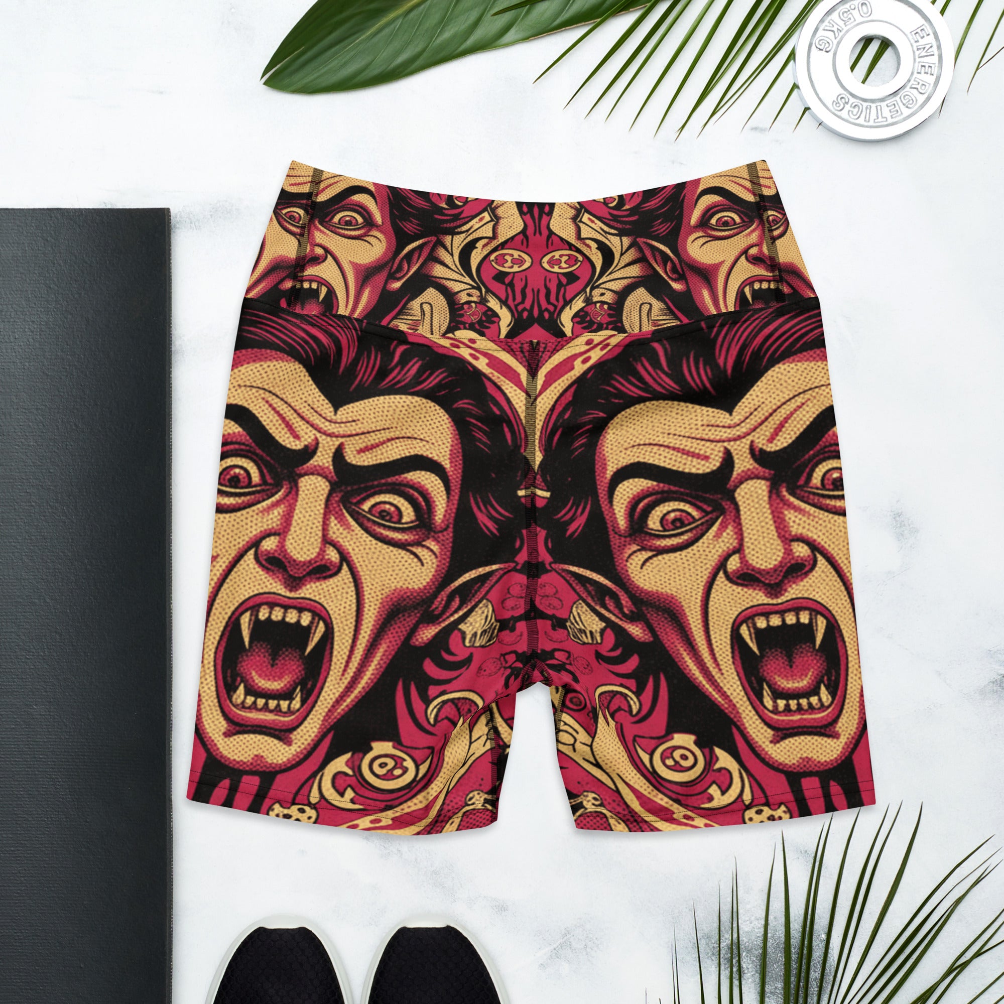 Hammer Horror Poster Collage Yoga Shorts | GearBunch
