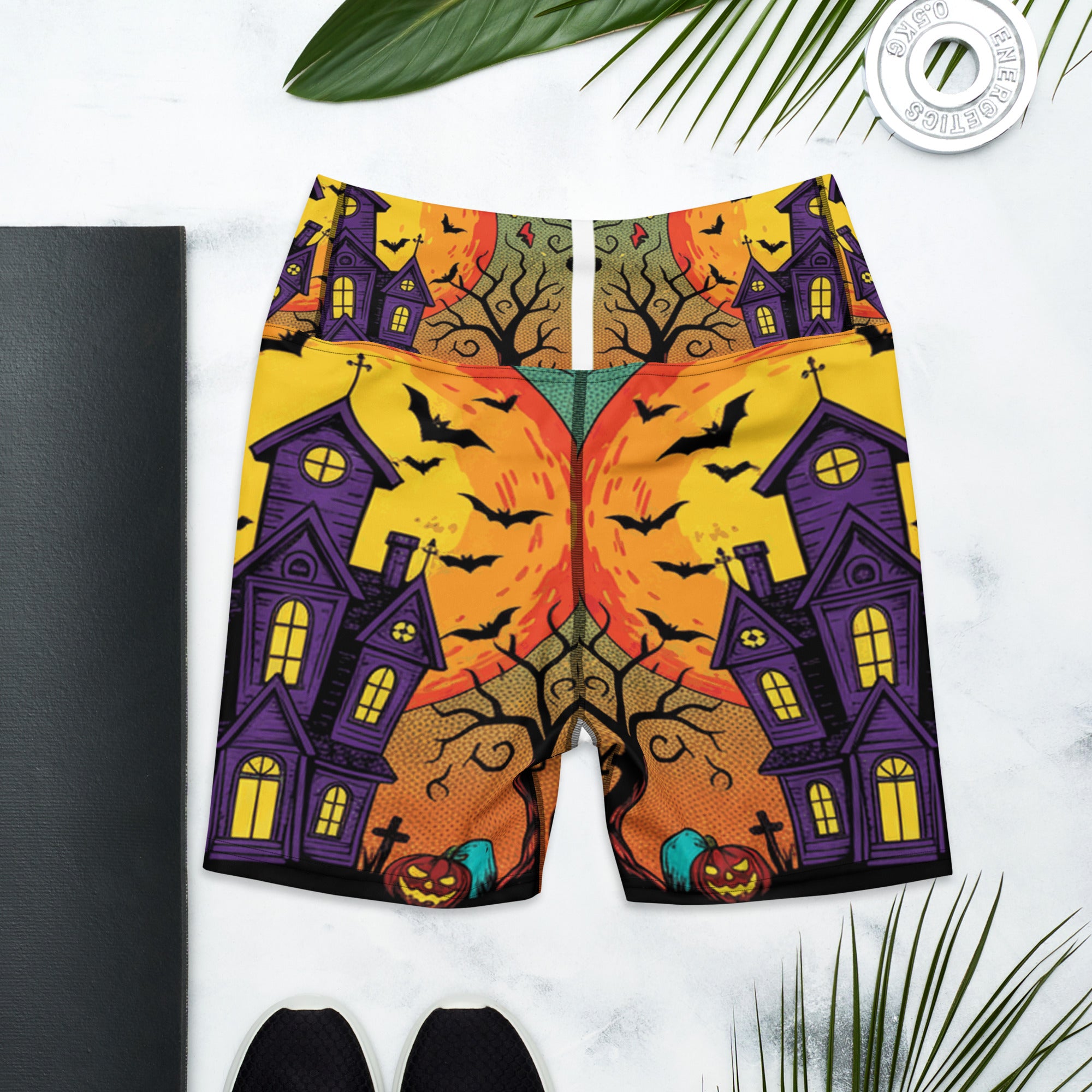 Haunted Manor Twilight Yoga Shorts | GearBunch