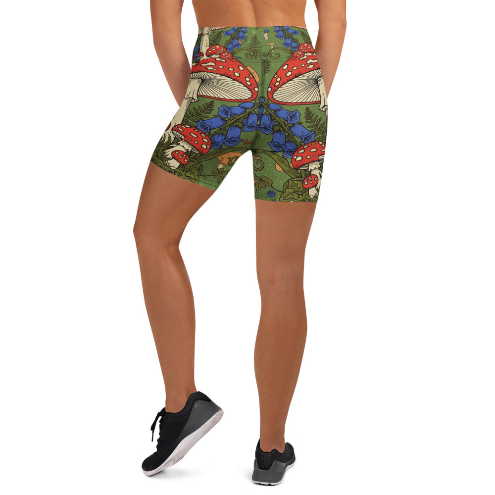 Mushroom Foraging Witch Yoga Shorts | GearBunch