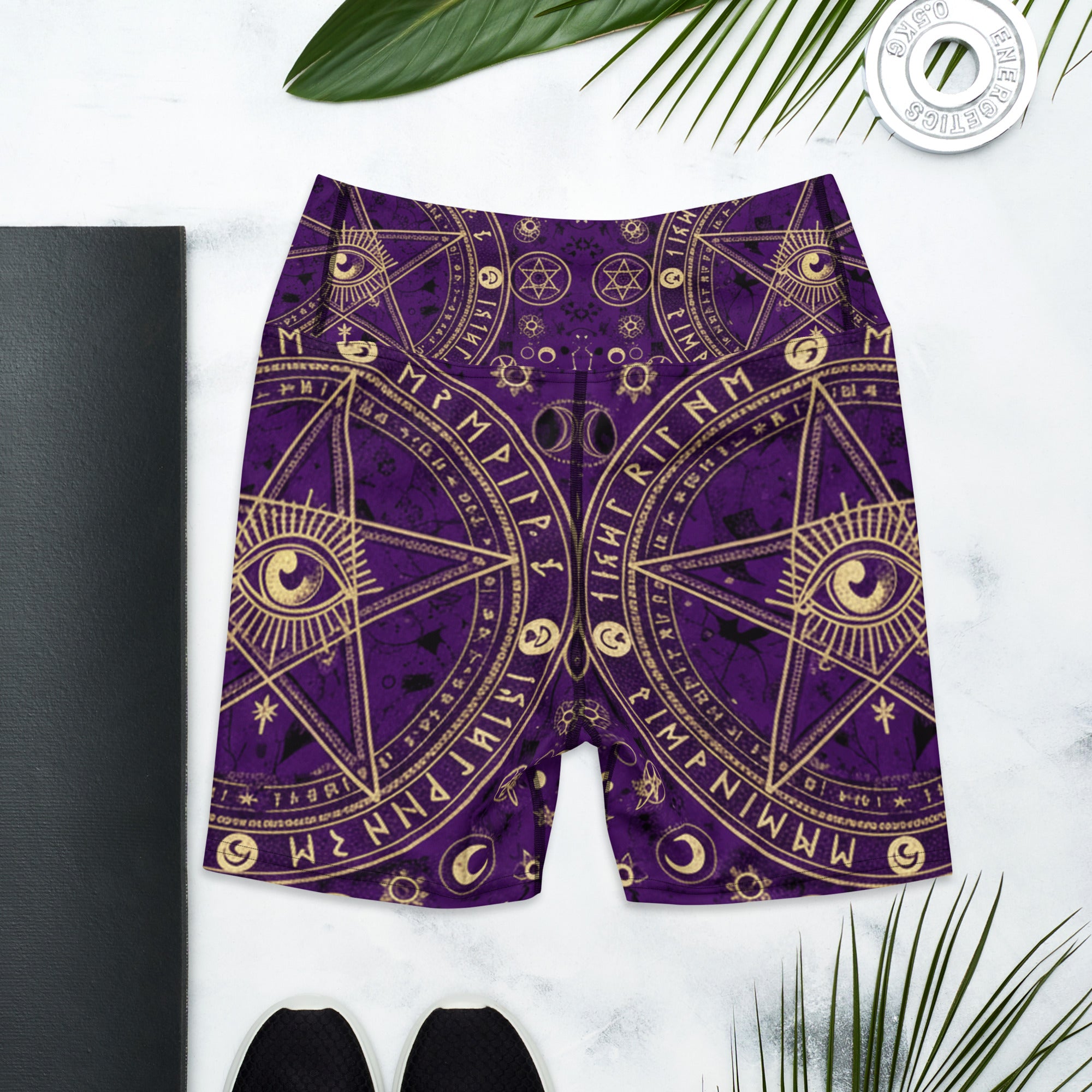 Pentagram Geometric Mystic Yoga Shorts | GearBunch