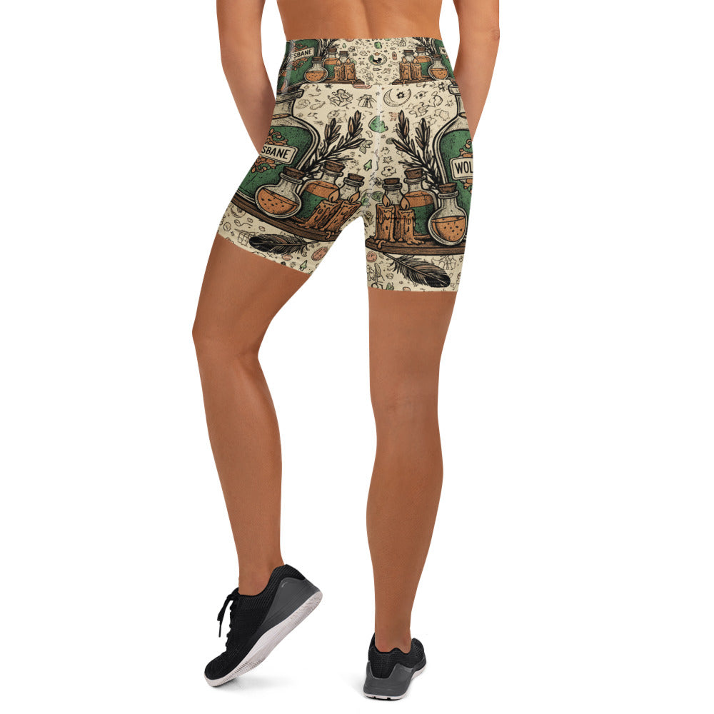 Witches Apothecary Bottles Yoga Shorts | GearBunch