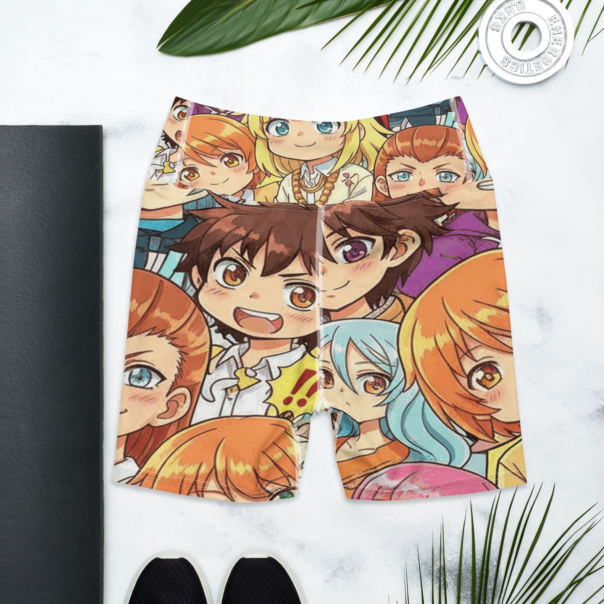 Anime Collage Cat Cafe Yoga Shorts | GearBunch