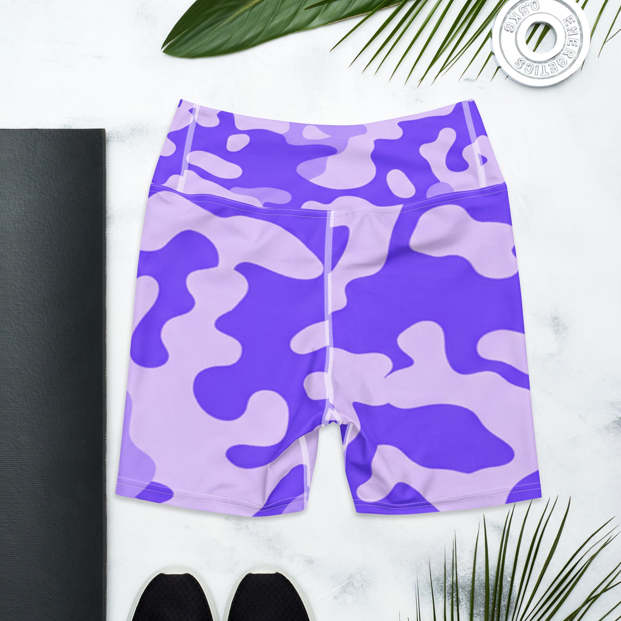 Lavender Camo Yoga Shorts | GearBunch