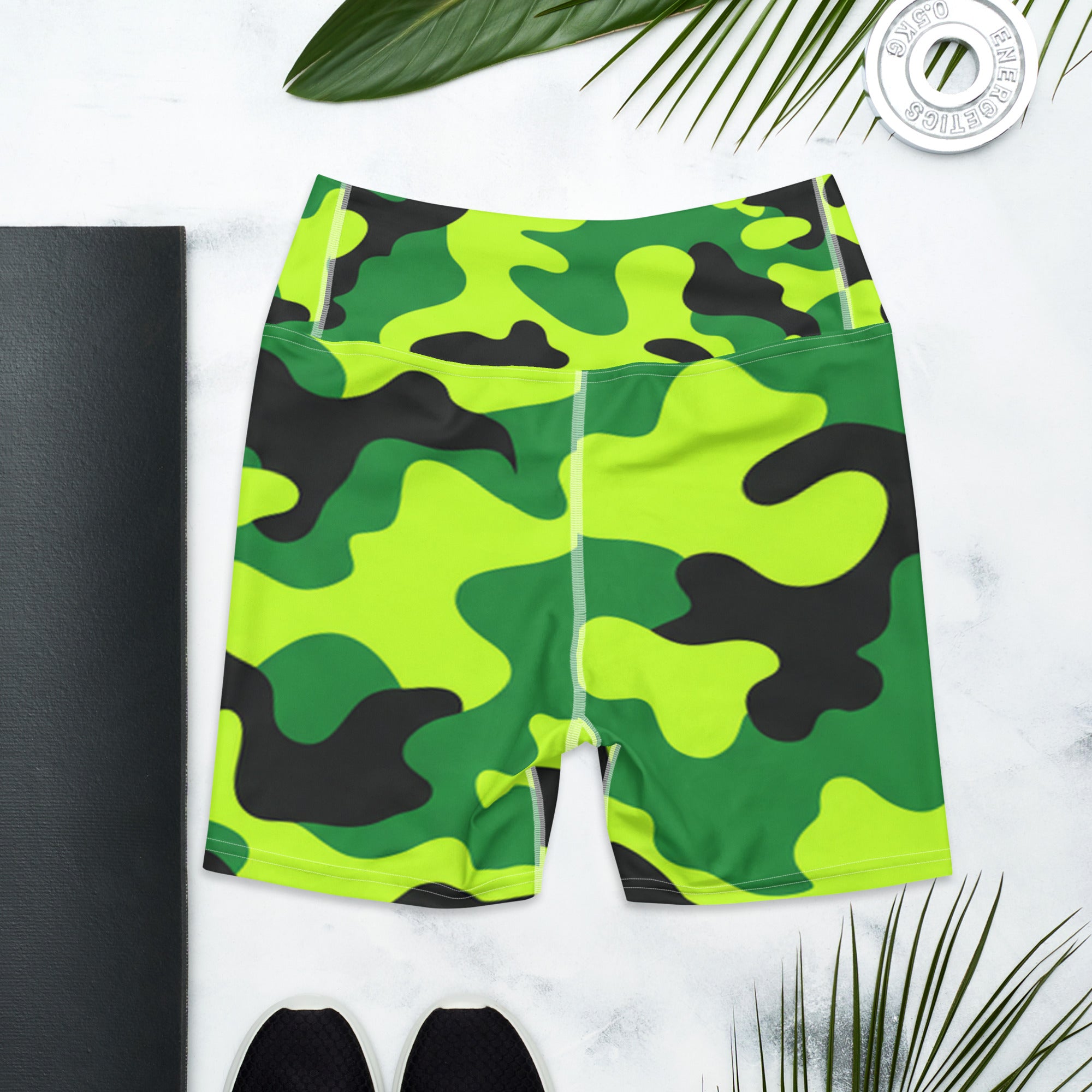 Neon Camo Yoga Shorts | GearBunch