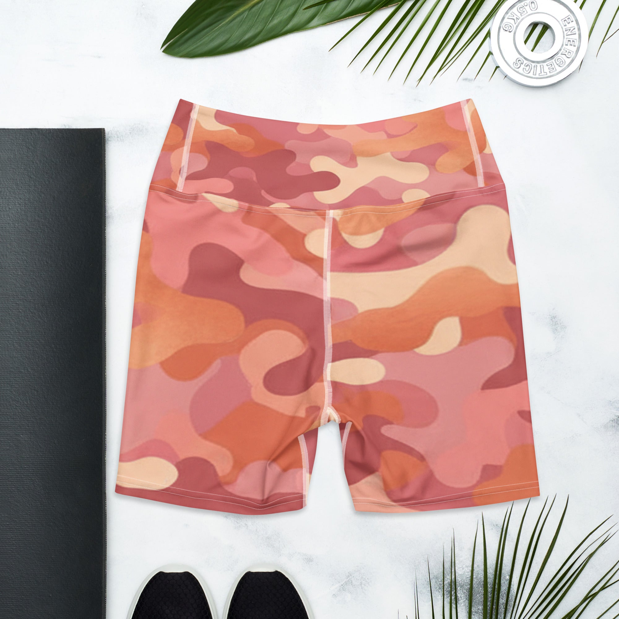 Rose Gold Camo Yoga Shorts | GearBunch
