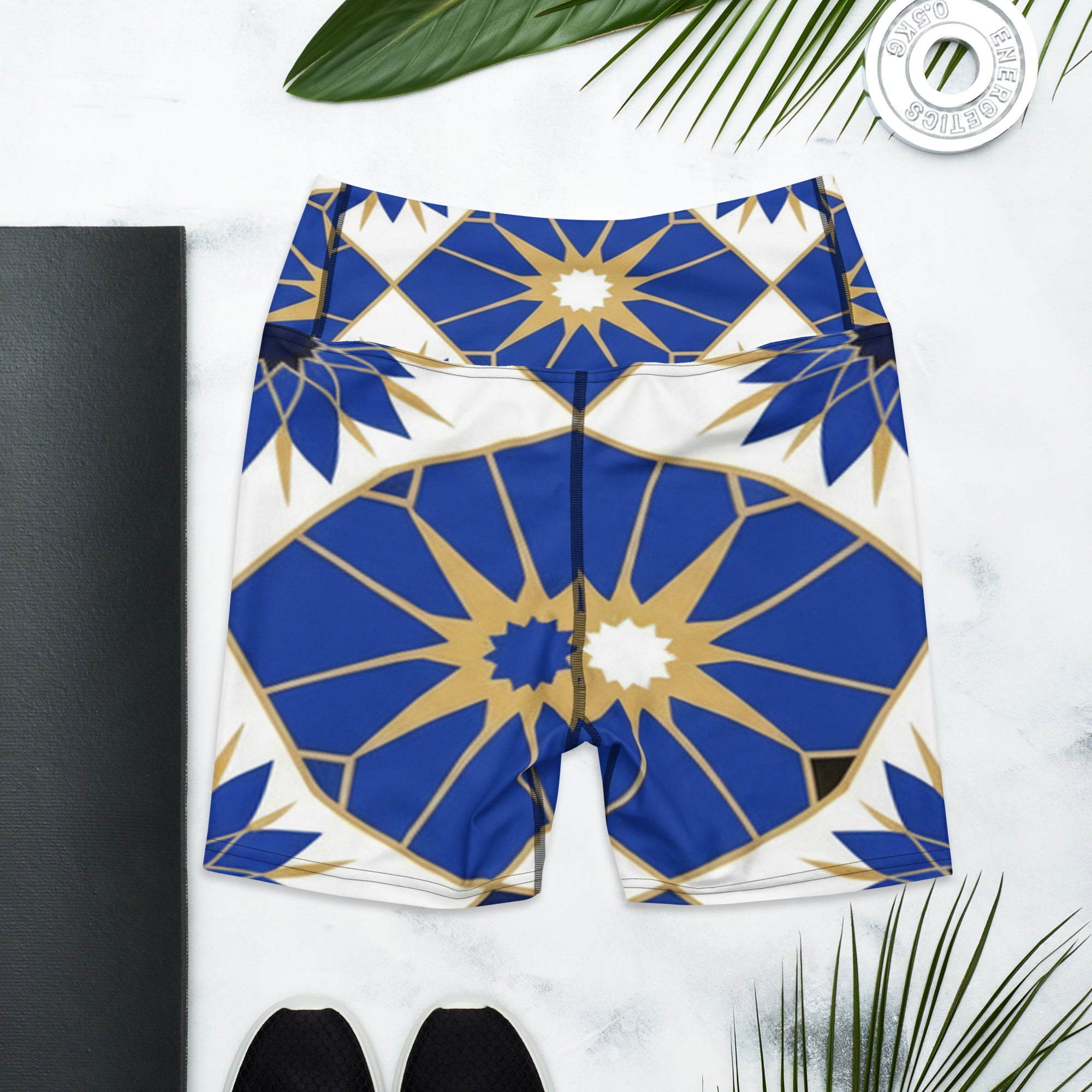 Zellige Midnight Blue Yoga Shorts | GearBunch
