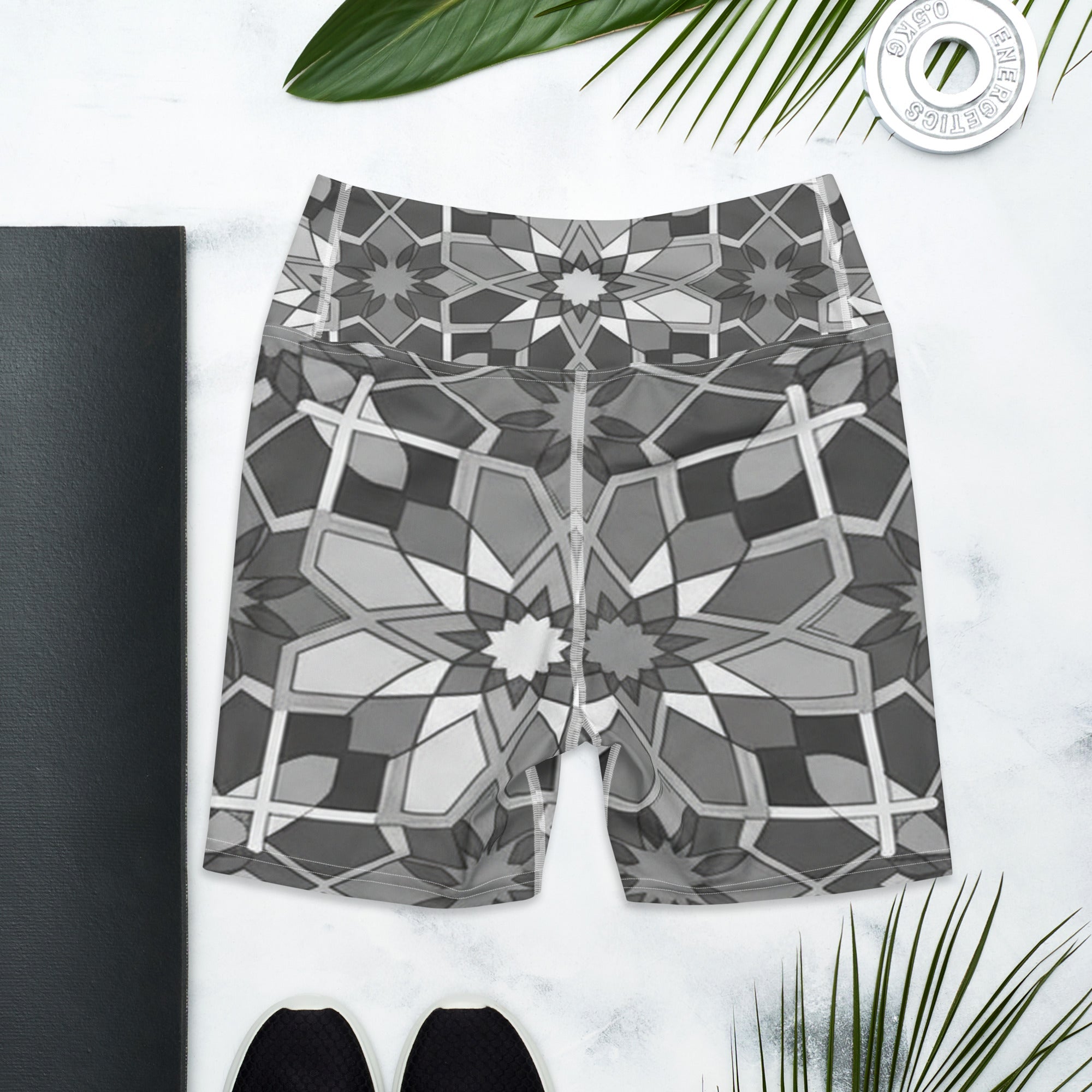 Zellige Monochrome Yoga Shorts | GearBunch