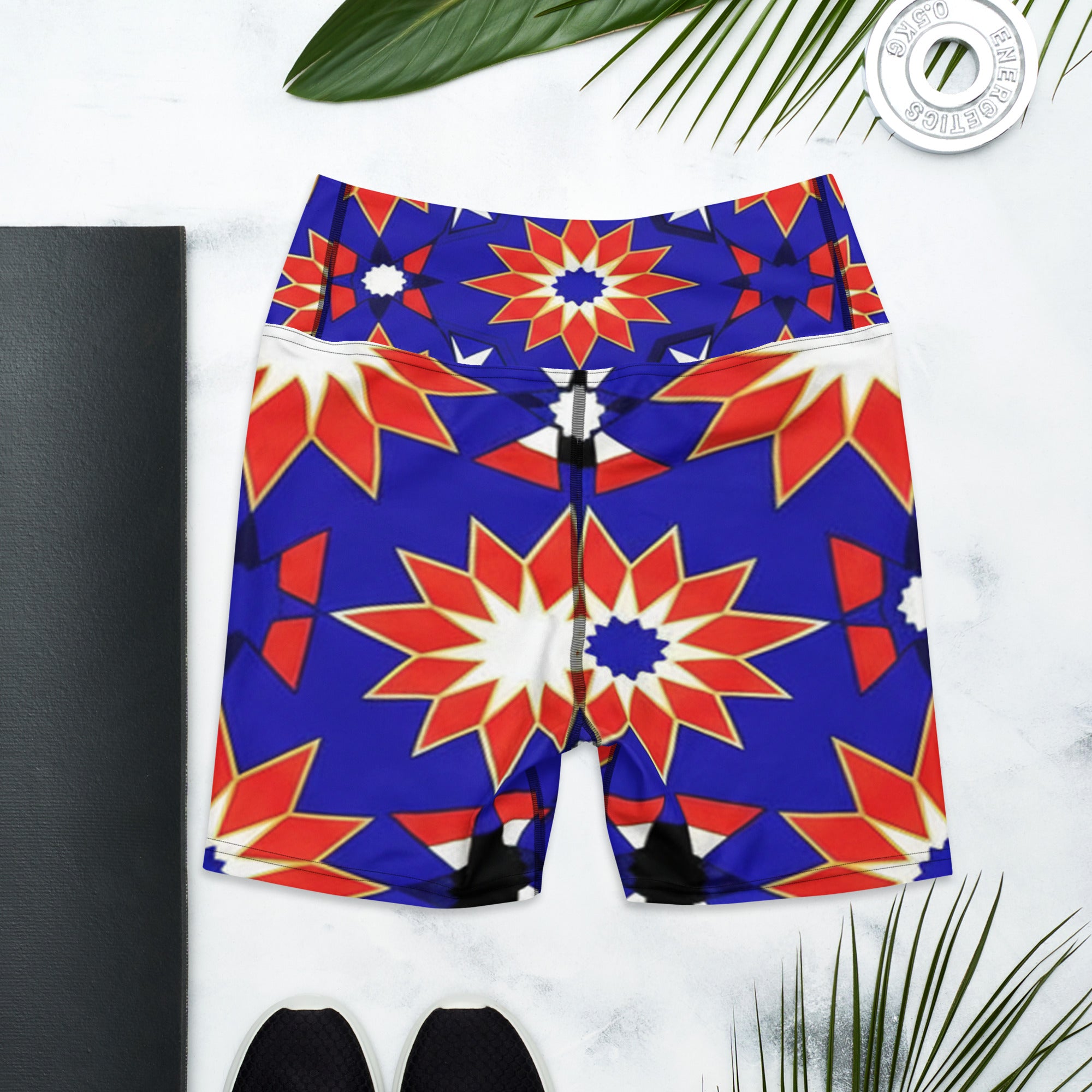 Zellige Sapphire Ruby Yoga Shorts | GearBunch