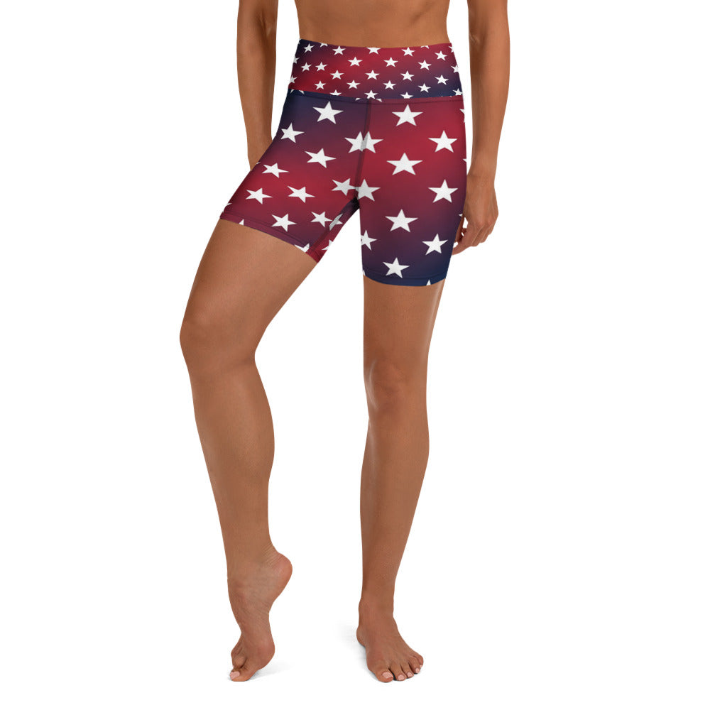 American Sunset Yoga Shorts | GearBunch