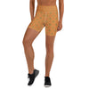 Women's striped vintage tiger yoga shorts front view