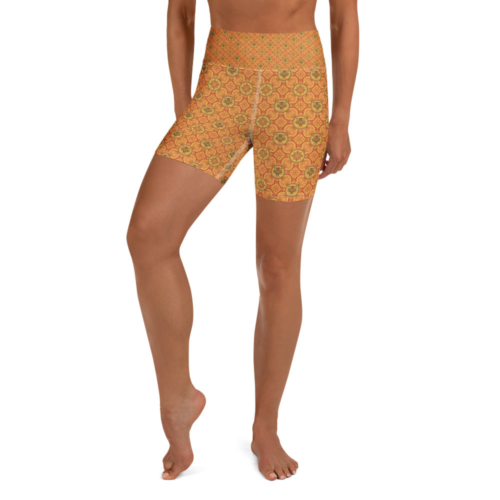 Striped Vintage Tiger Yoga Shorts | GearBunch