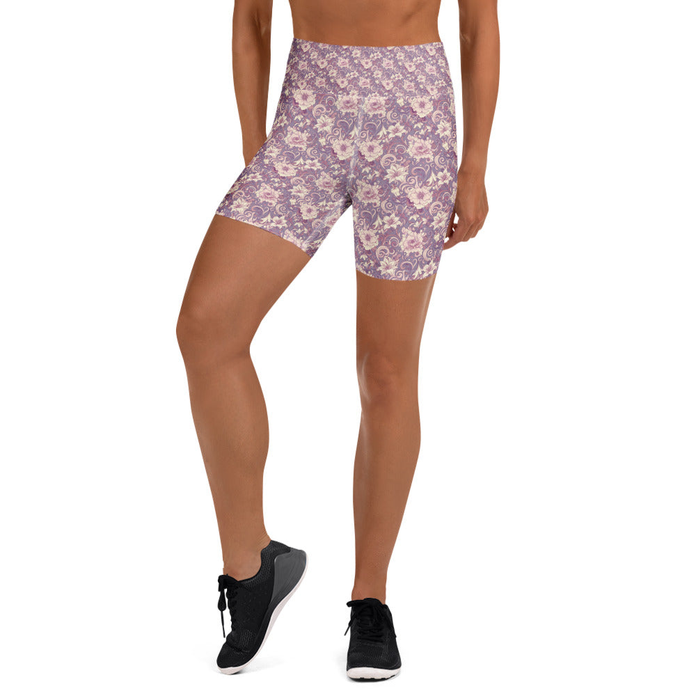 Women's vintage fashion cover yoga shorts front view