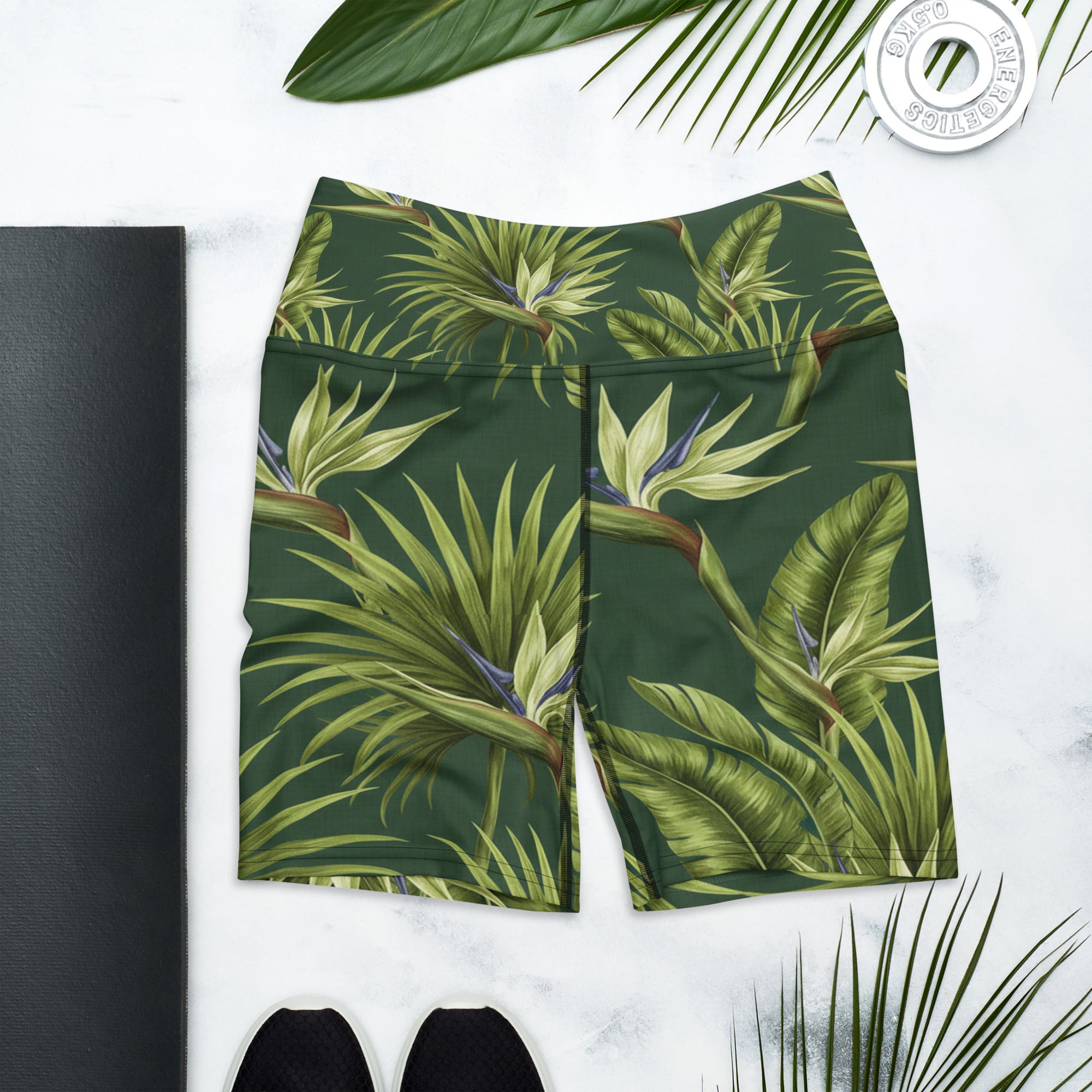 Tropical Palm Grove Yoga Shorts | GearBunch