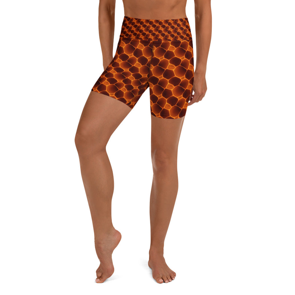 Tortoise Shell Pattern Yoga Shorts | GearBunch