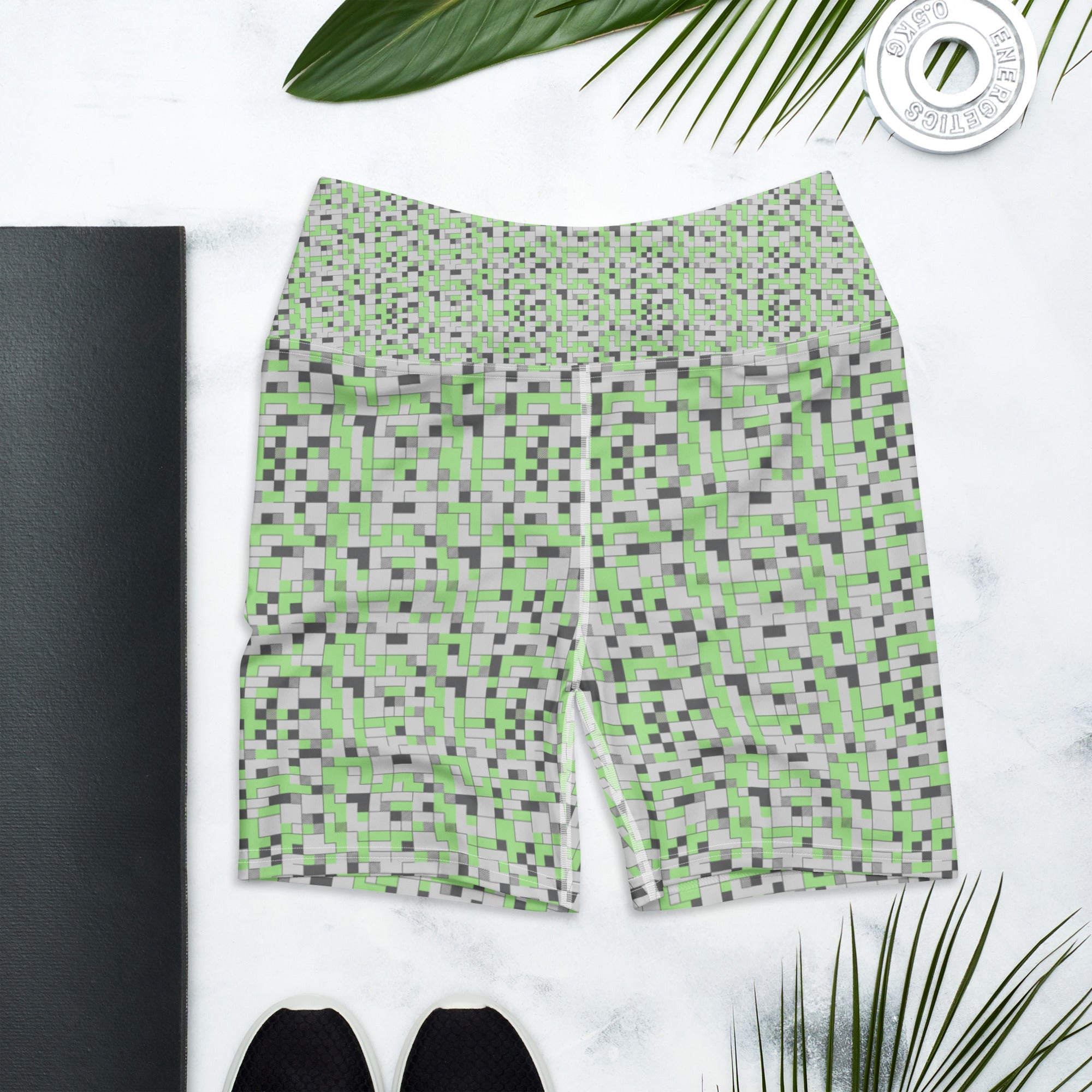 Small Blocks Geometric Yoga Shorts | GearBunch