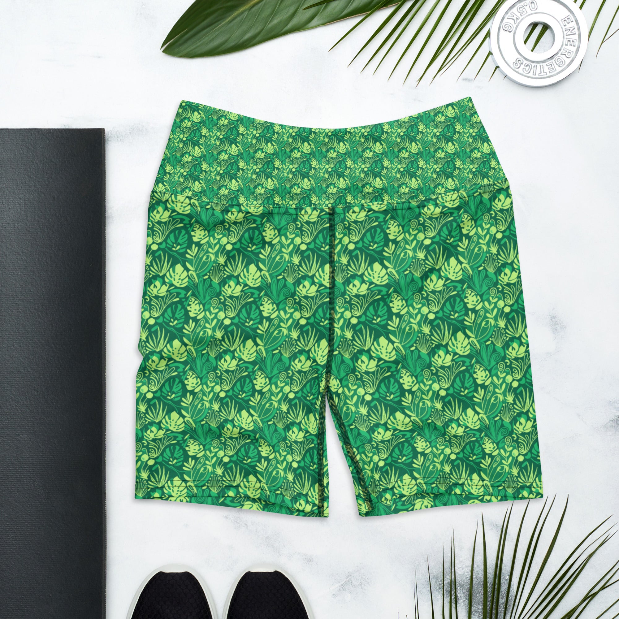 Minimalist Plant Illustration Yoga Shorts | GearBunch