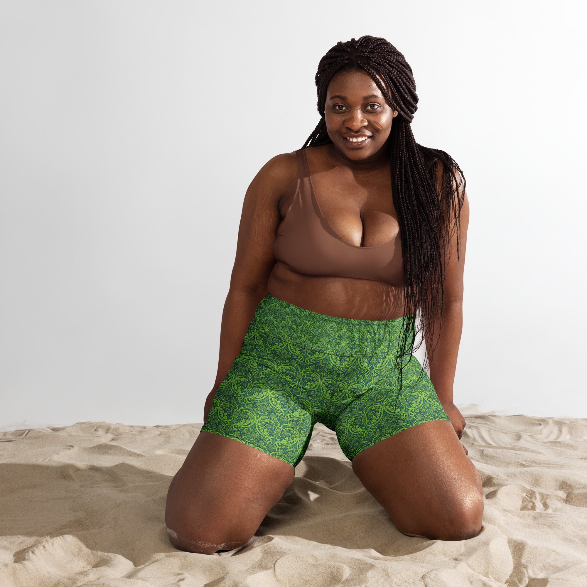 William Morris Tree Yoga Shorts | GearBunch