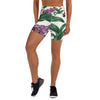 Women's botanical orchids yoga shorts front view