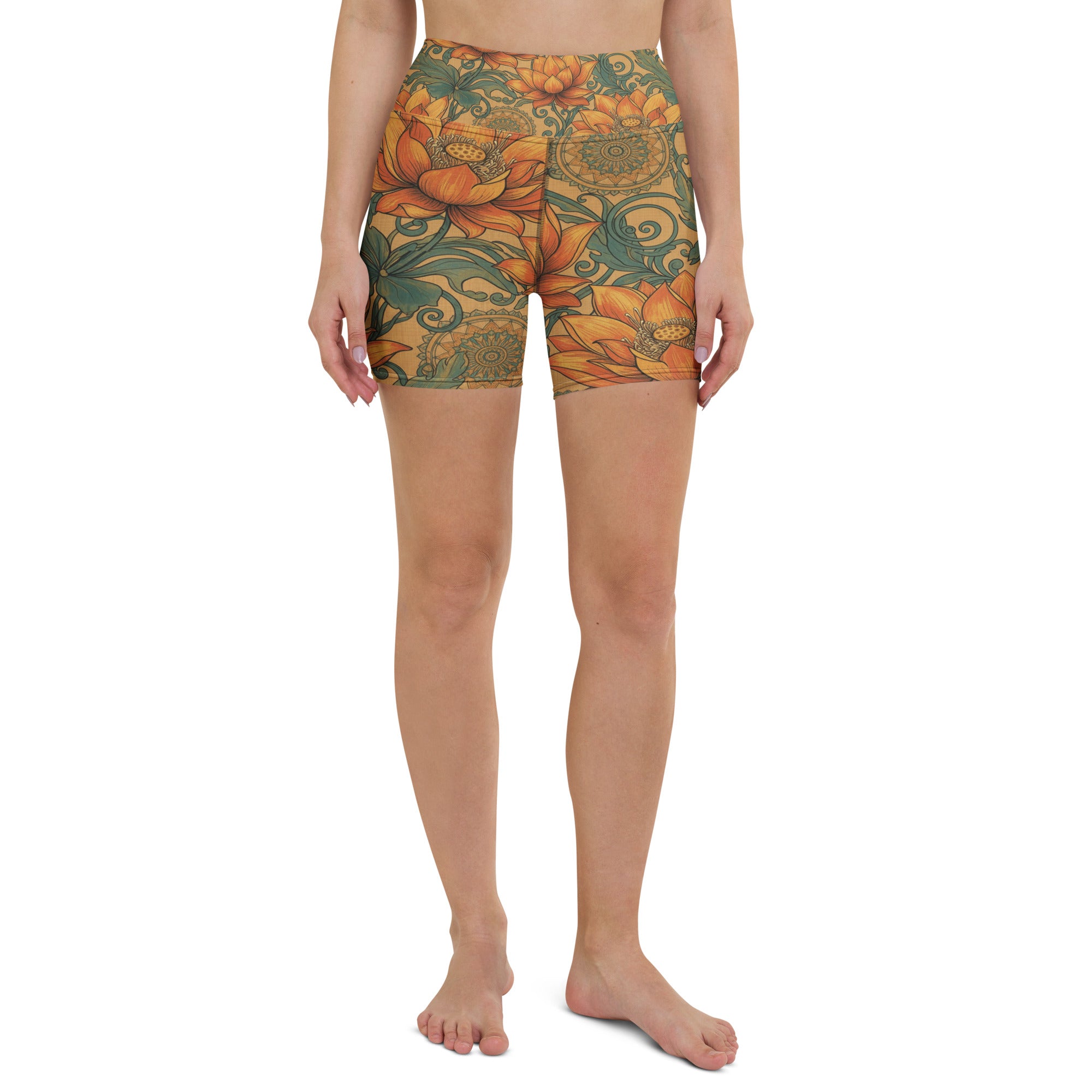 Boho Lotus and Mandalas Yoga Shorts | GearBunch