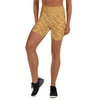 Women's vintage magazine fashion yoga shorts front view