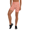 Women's distorted cowboy landscape yoga shorts front view