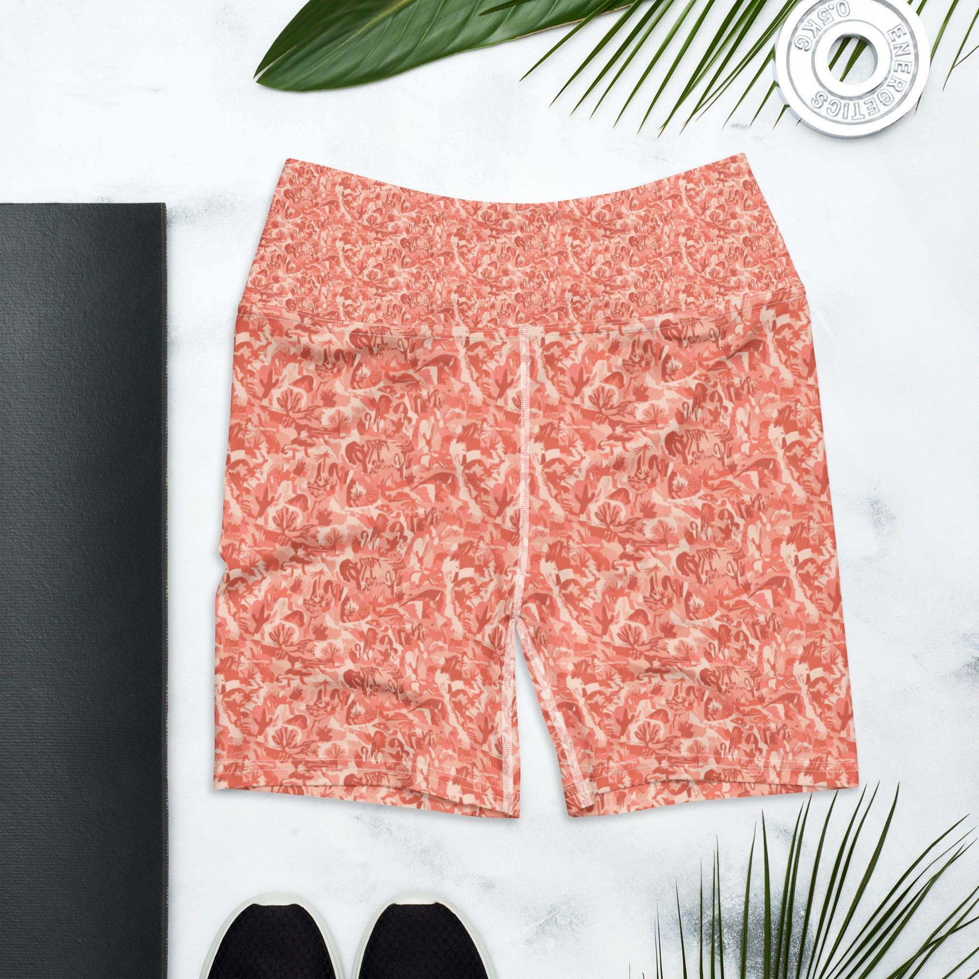 Distorted Cowboy Landscape Yoga Shorts | GearBunch