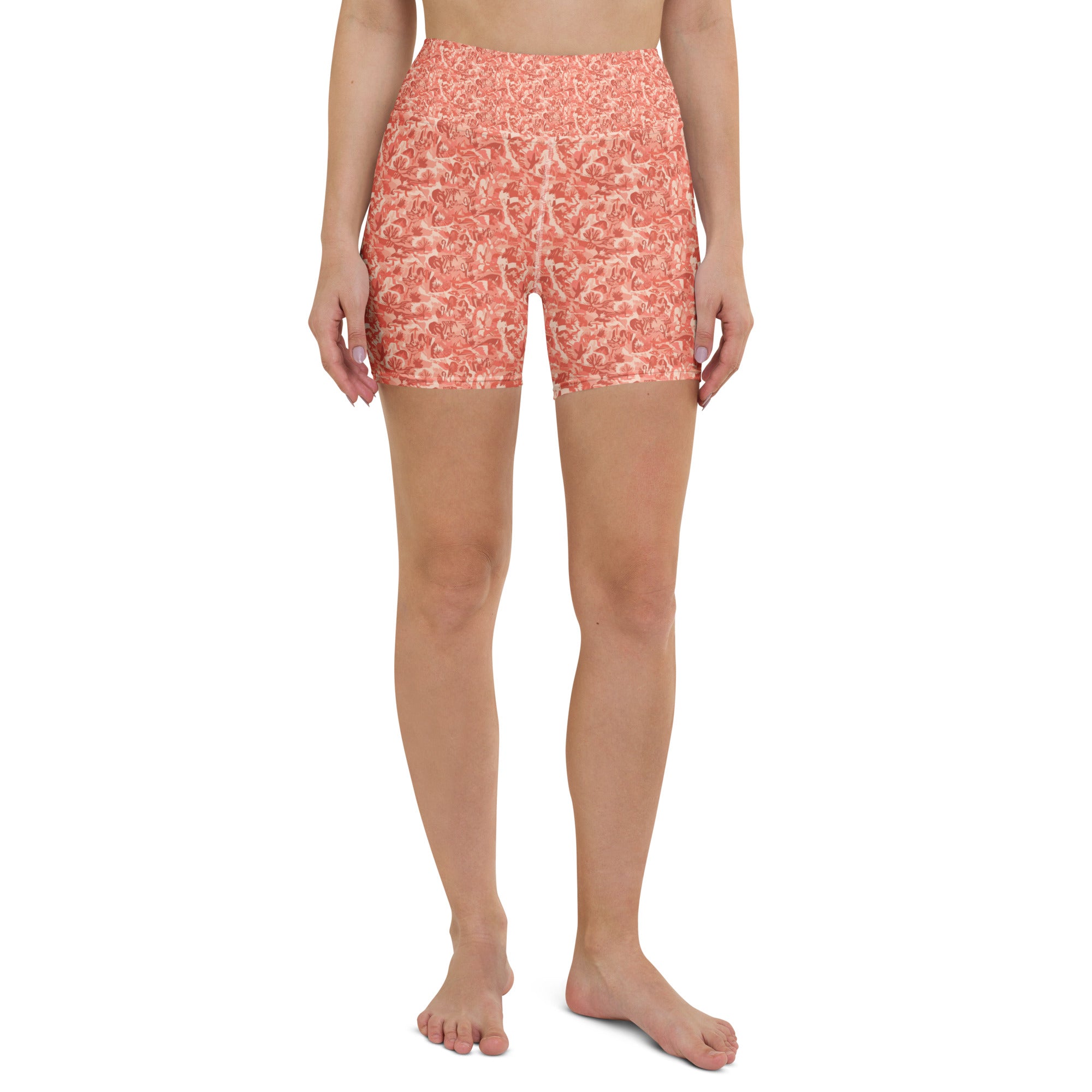 Distorted Cowboy Landscape Yoga Shorts | GearBunch