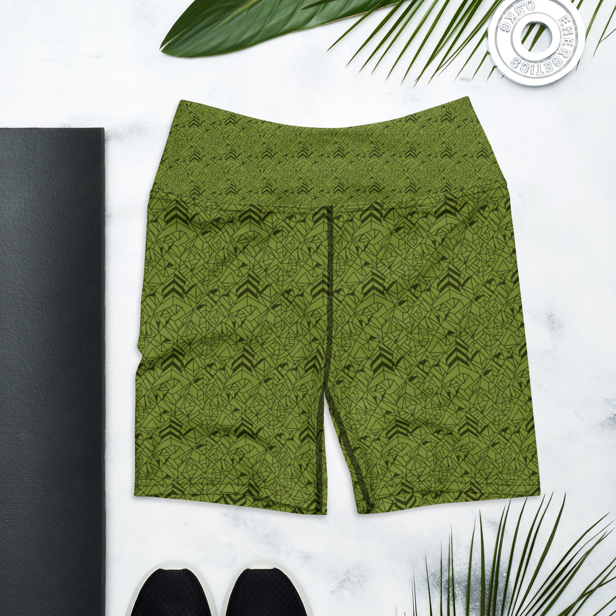 Velvet Olive Green Yoga Shorts | GearBunch