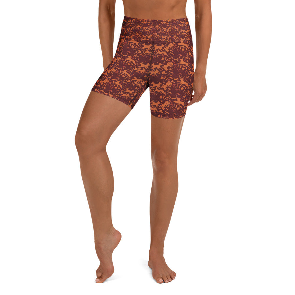 Minimal Fetch Art Yoga Shorts | GearBunch