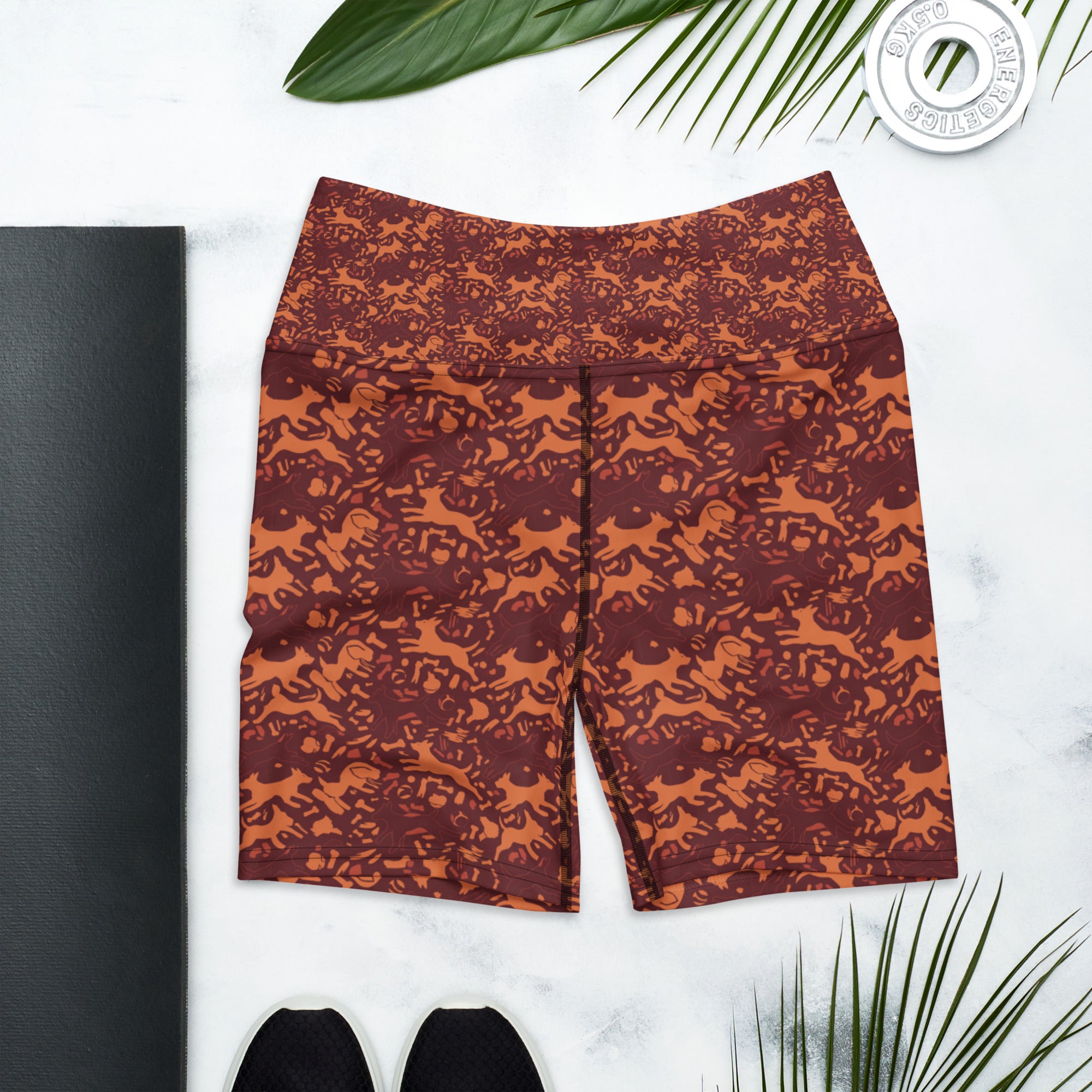 Minimal Fetch Art Yoga Shorts | GearBunch