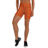 Women's tiger bengal printed yoga shorts front view