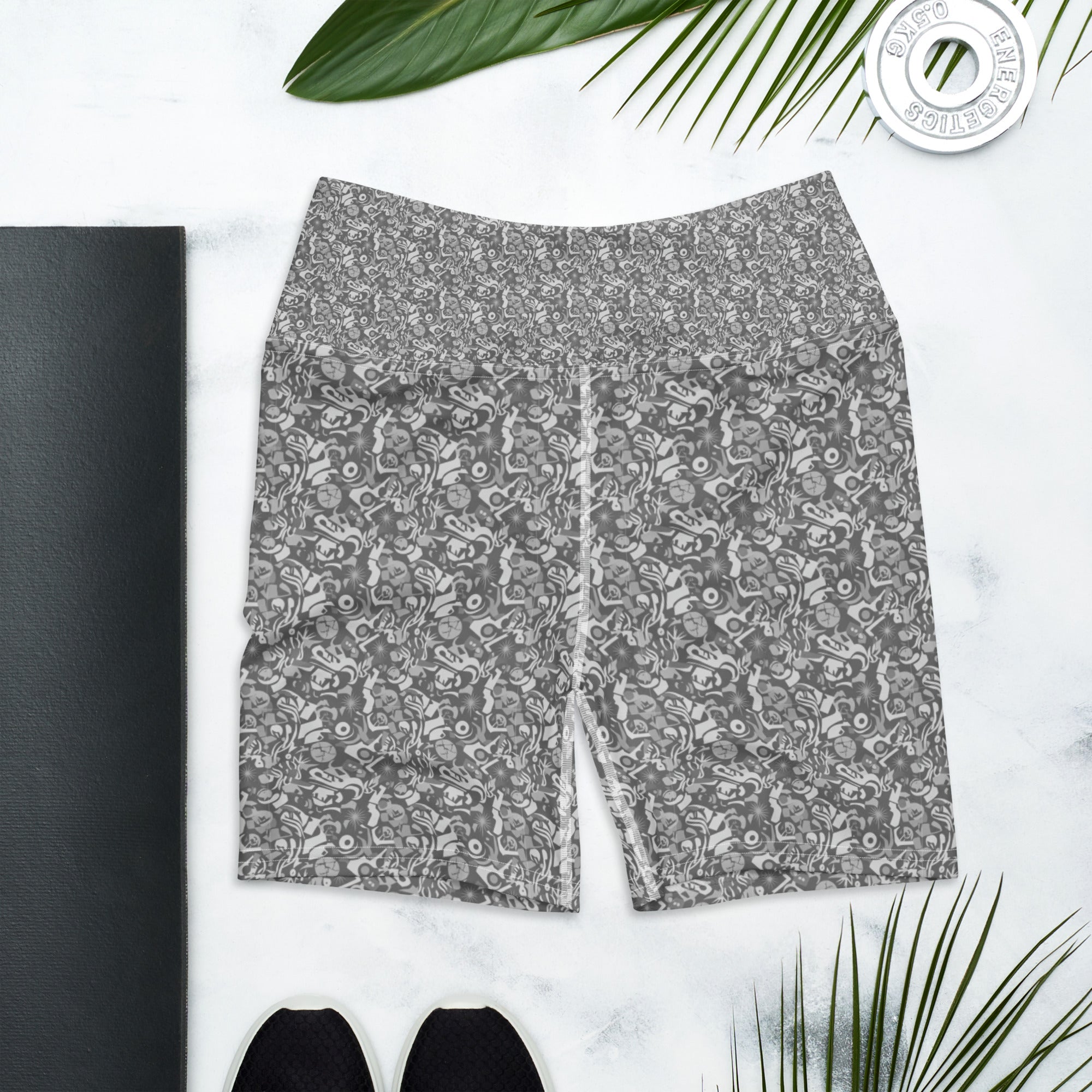 Psalm Abstract Yoga Shorts | GearBunch