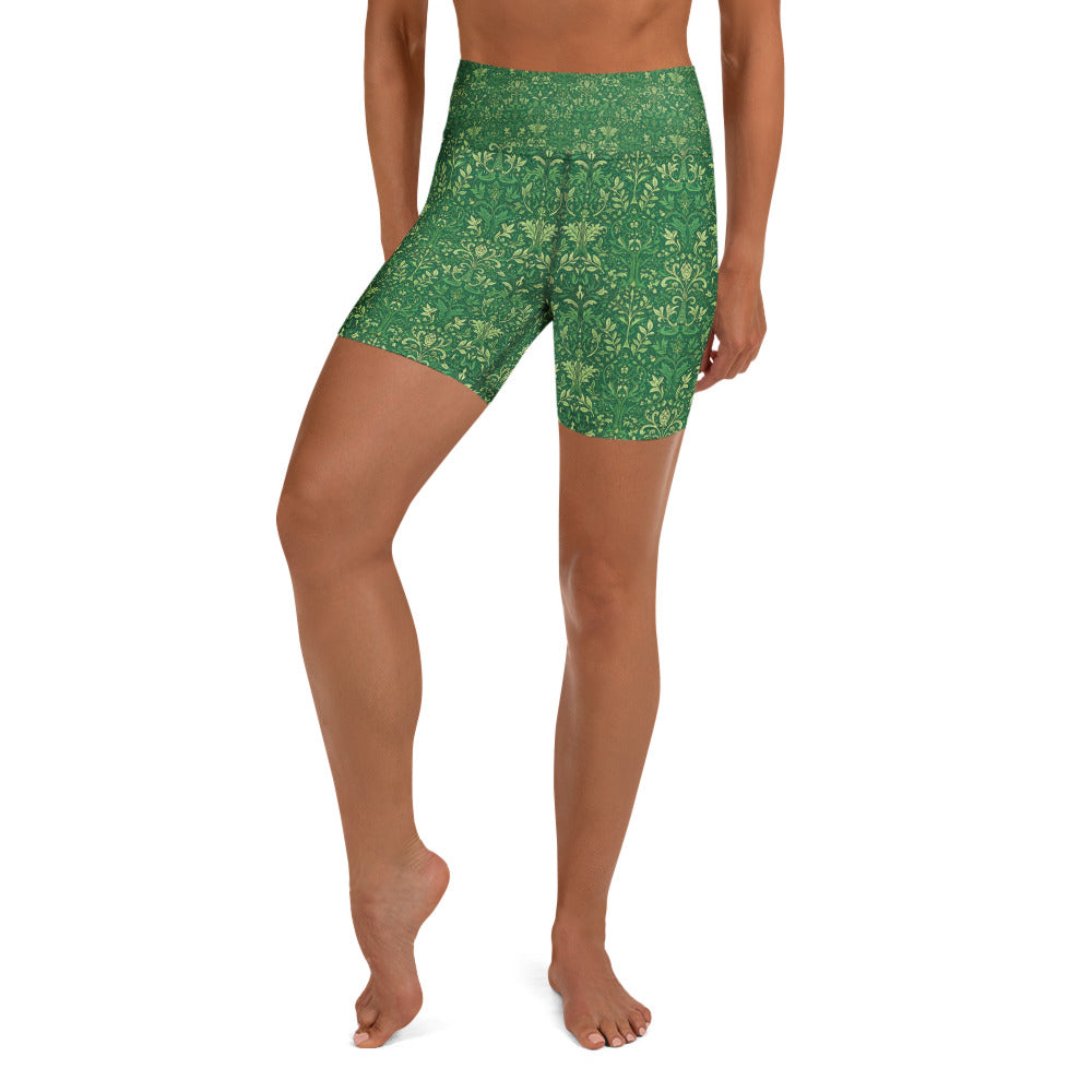 William Morris Tree Yoga Shorts | GearBunch