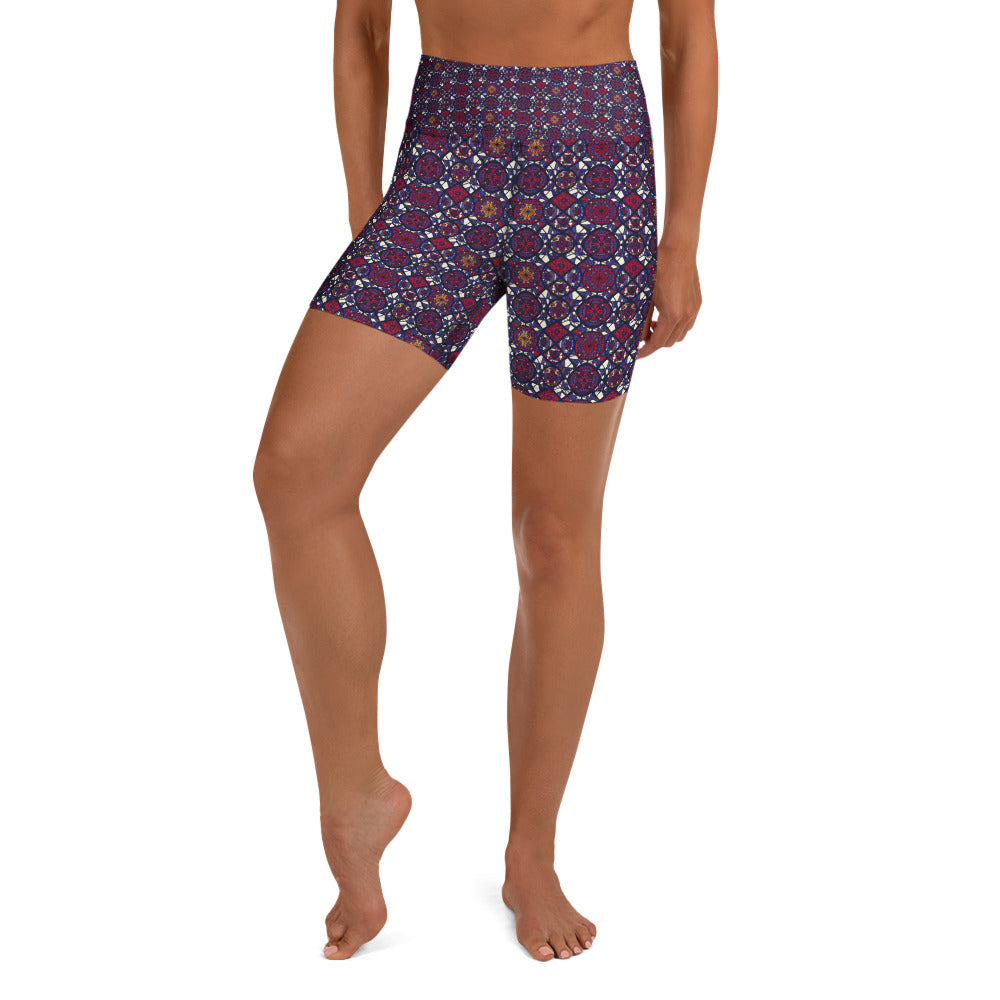 Stained Glass Cathedral Yoga Shorts | GearBunch
