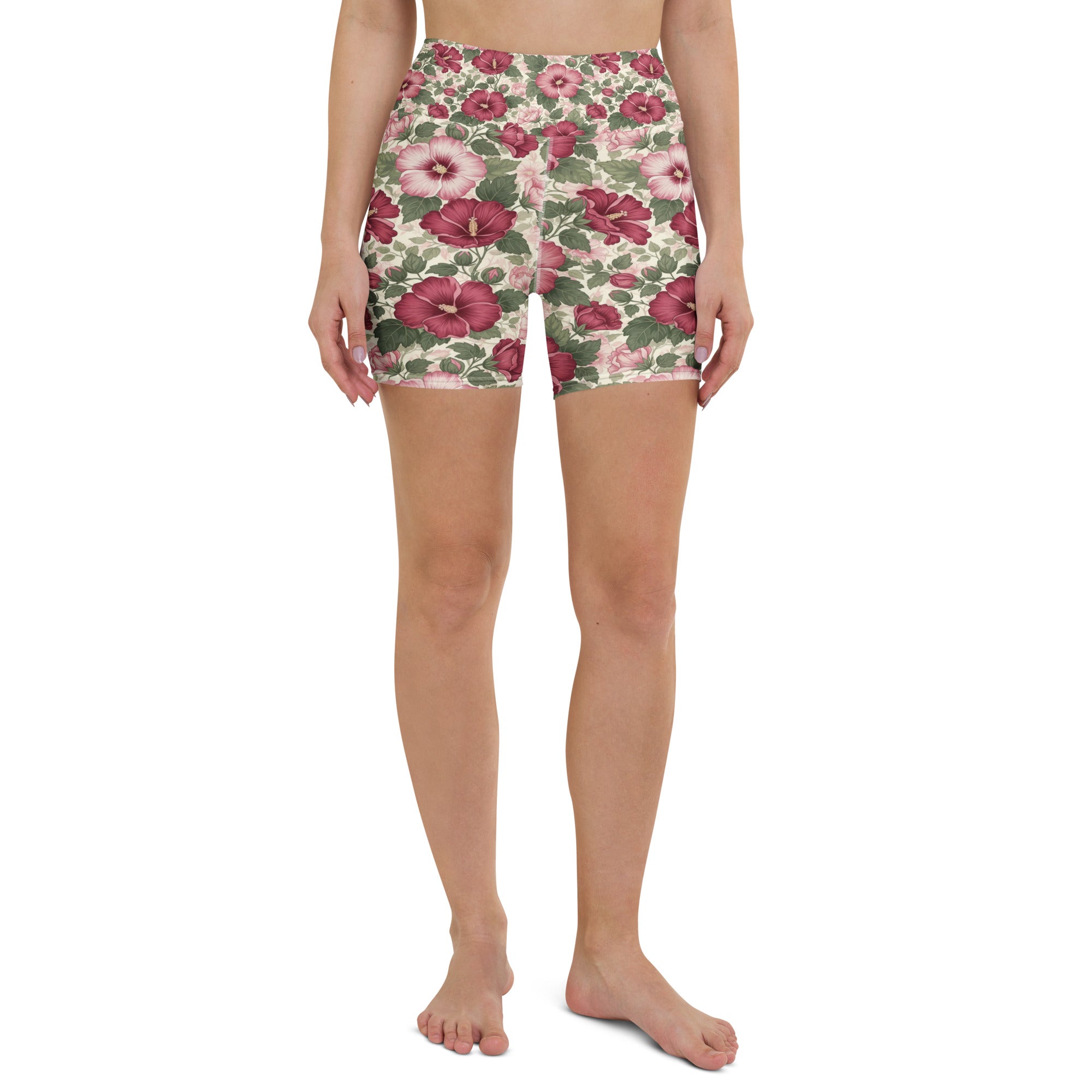 Rose of Sharon Yoga Shorts | GearBunch