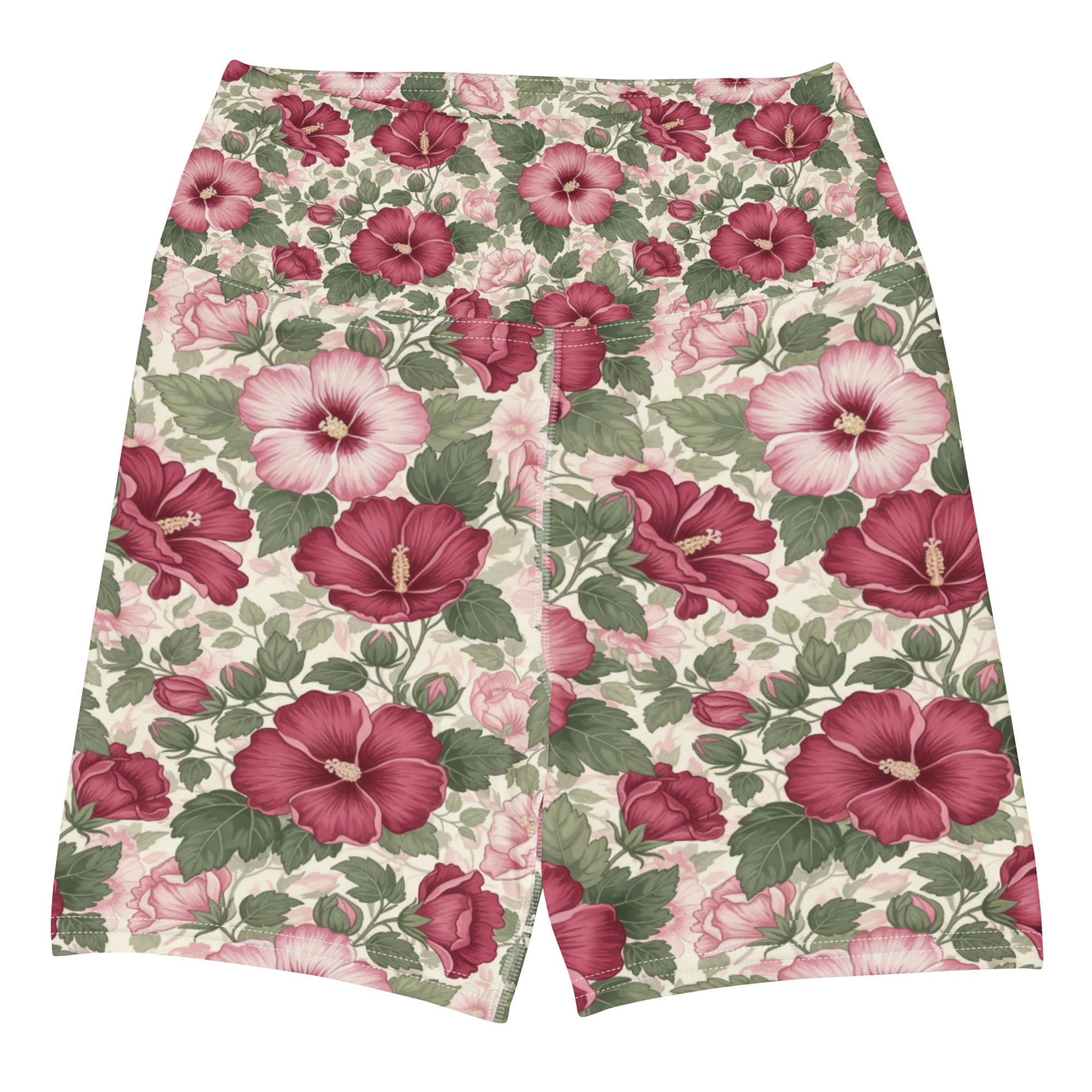 Rose of Sharon Yoga Shorts | GearBunch