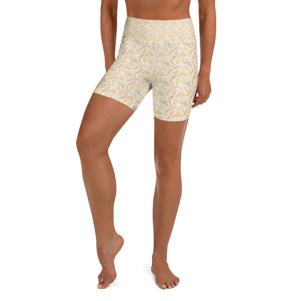 Angel Feathers Yoga Shorts | GearBunch