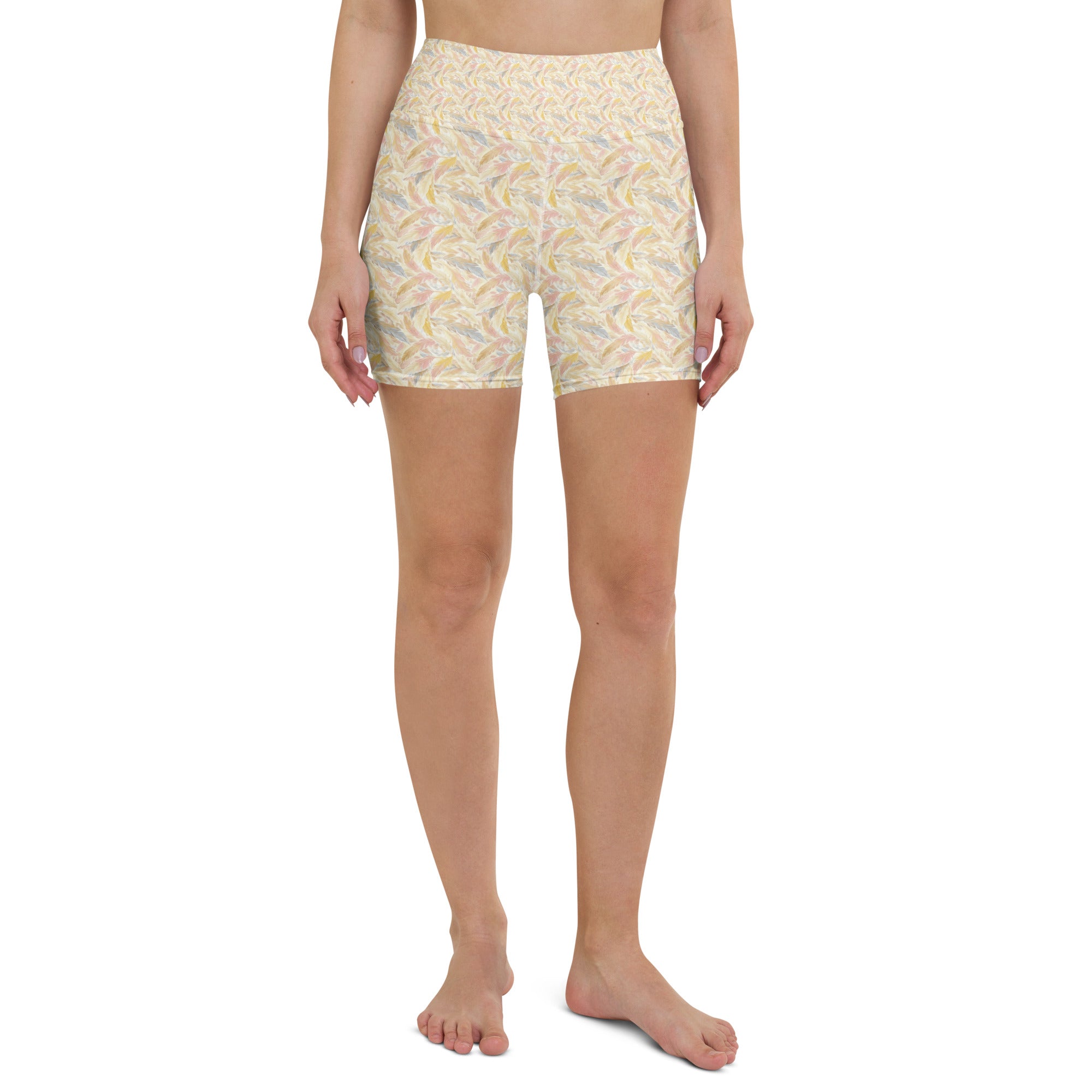 Angel Feathers Yoga Shorts | GearBunch
