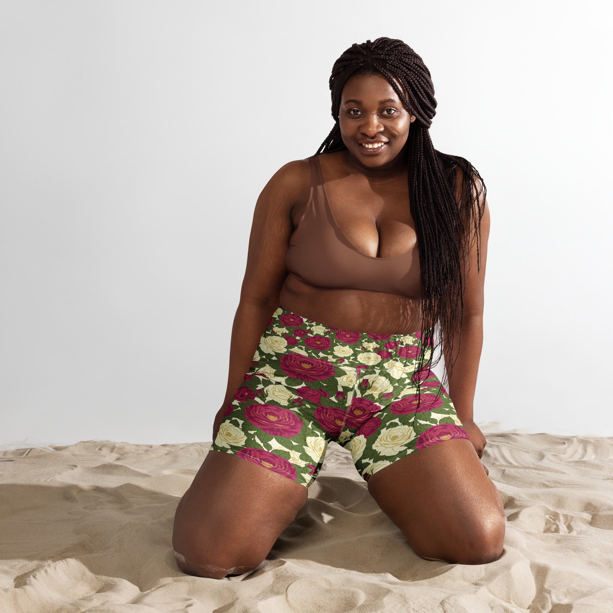 Taurus Rose Botanical Yoga Shorts | GearBunch