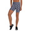 Women's moon phases print yoga shorts front view
