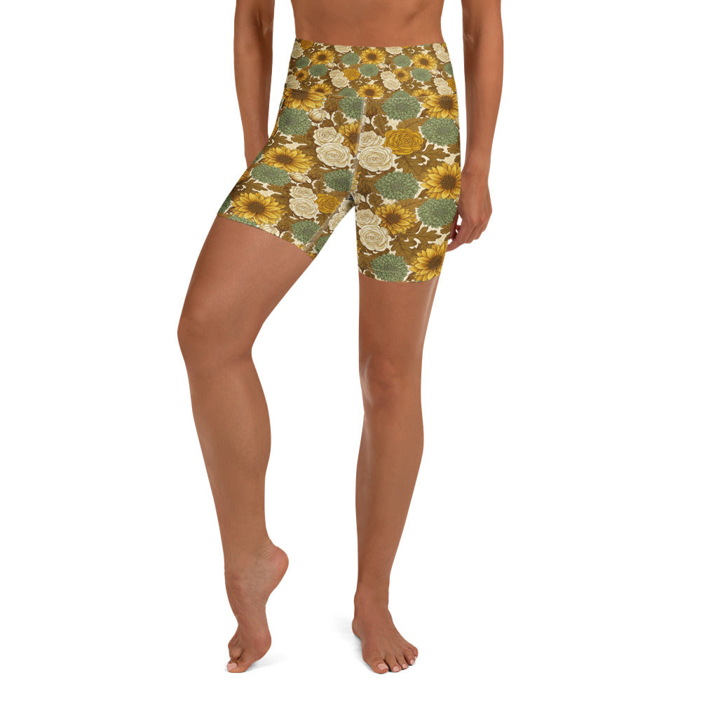 Virgo Harvest Botanical Yoga Shorts | GearBunch