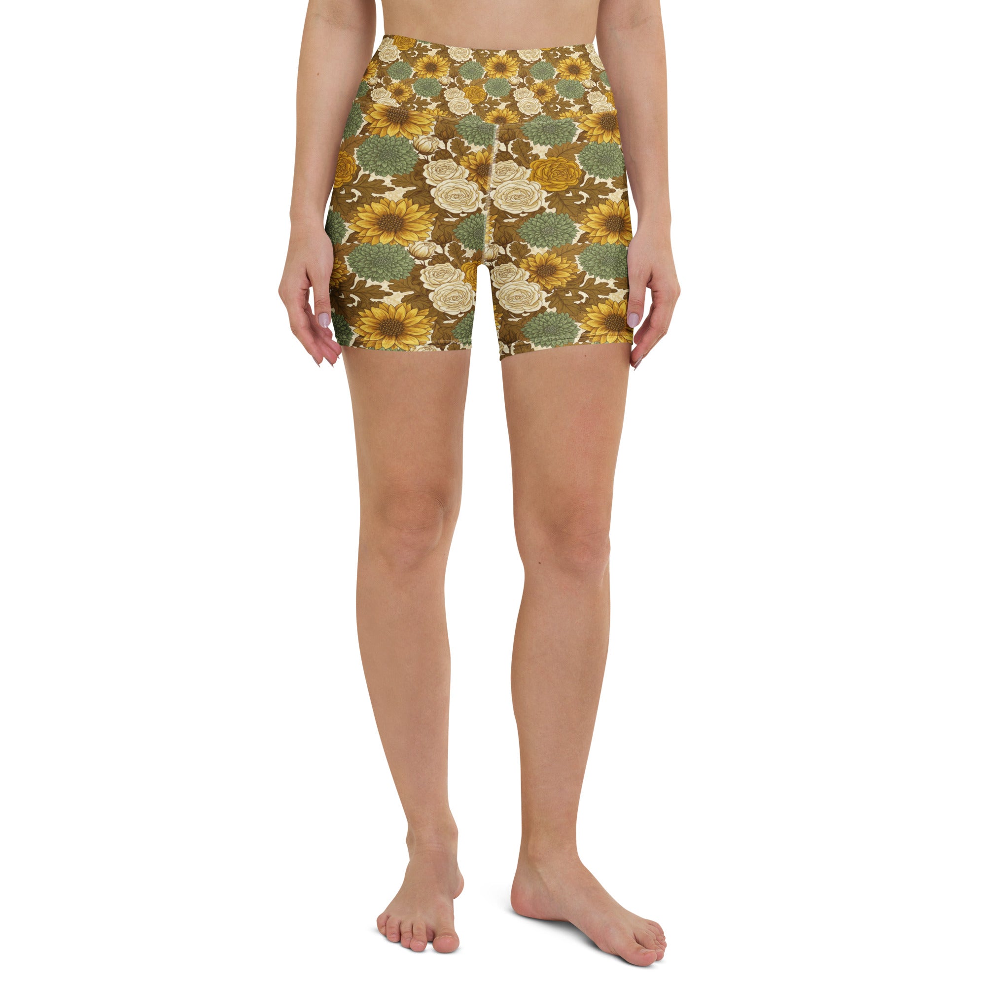 Virgo Harvest Botanical Yoga Shorts | GearBunch