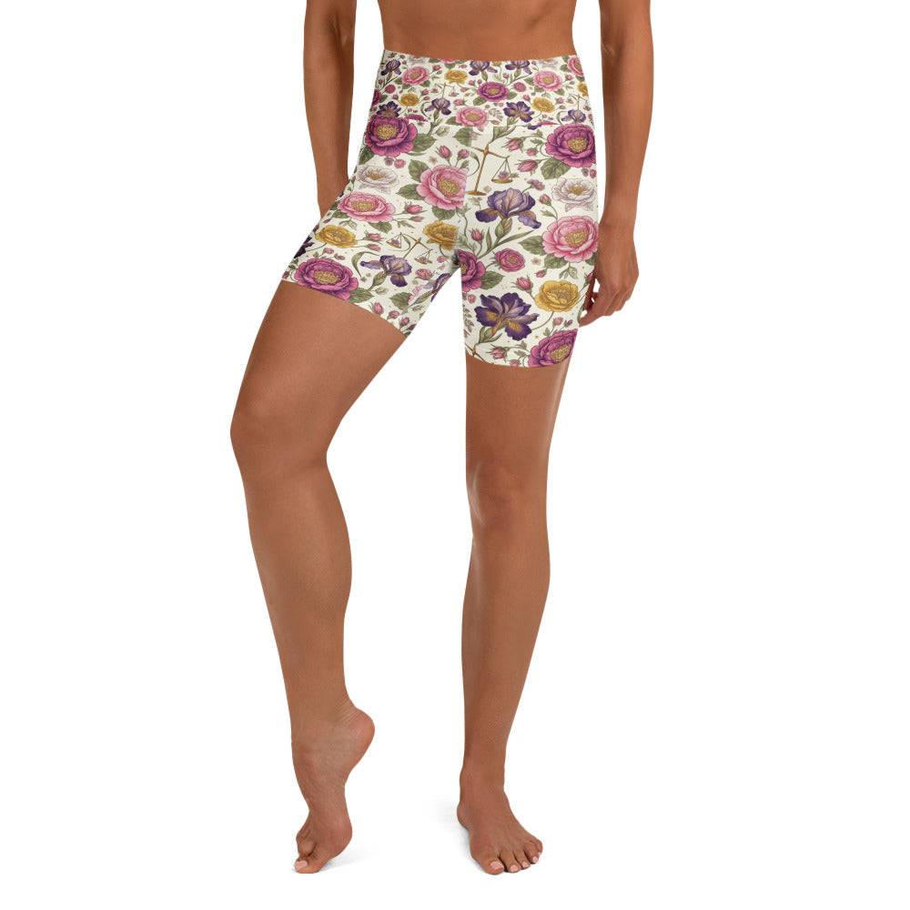 Libra Balance Floral Yoga Shorts | GearBunch
