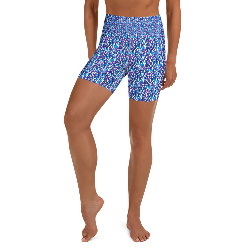 Aquarius Electric Waves Yoga Shorts | GearBunch
