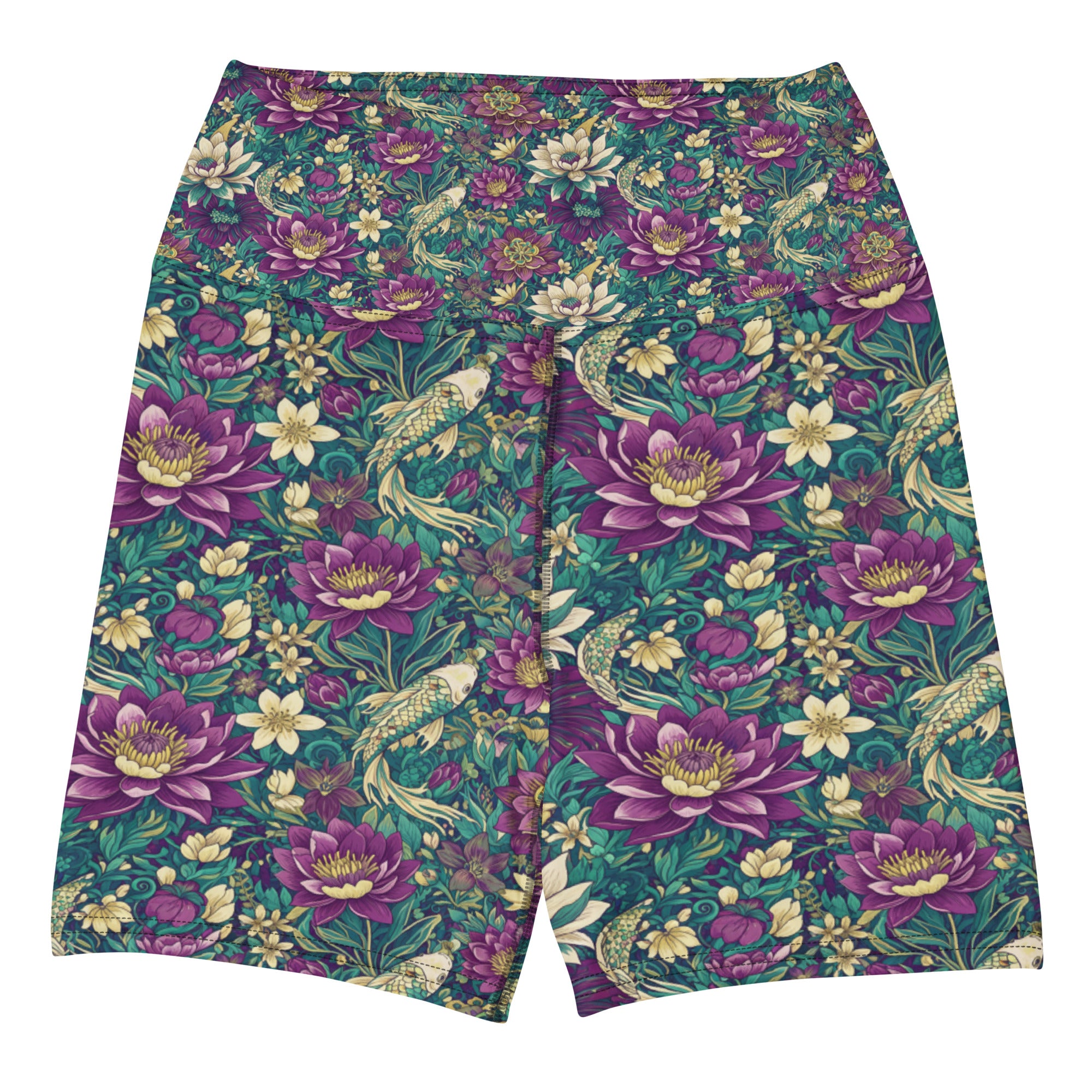 Pisces Koi Floral Yoga Shorts | GearBunch