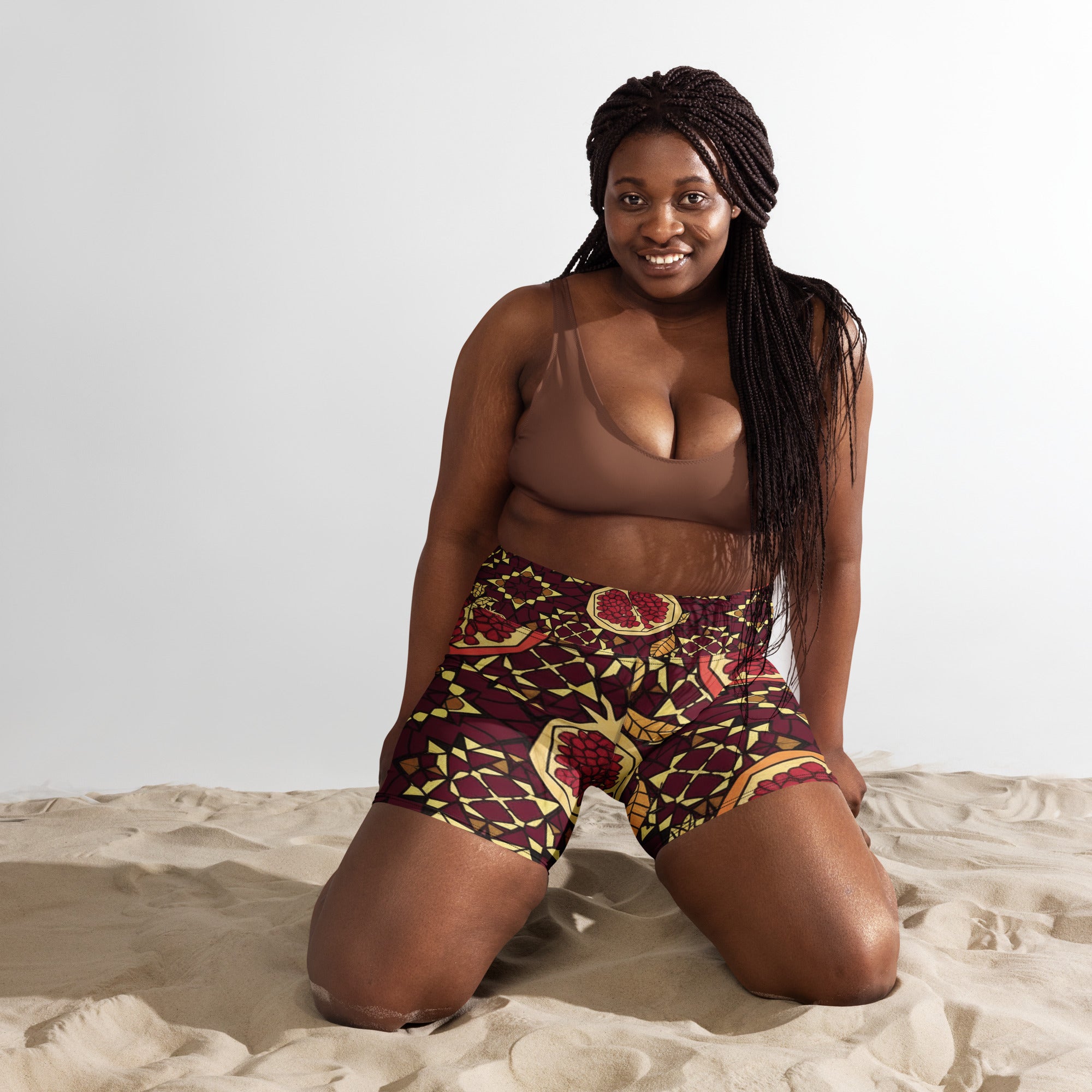 Zellige Pomegranate Yoga Shorts | GearBunch